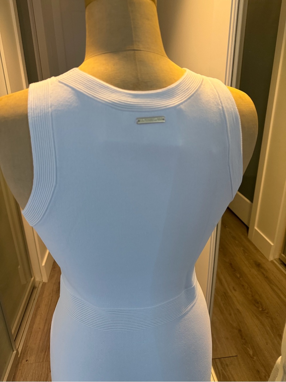 Michael Kors White Sleeveless Knit Dress with Crochet Yoke NWT - Picture 4 of 13
